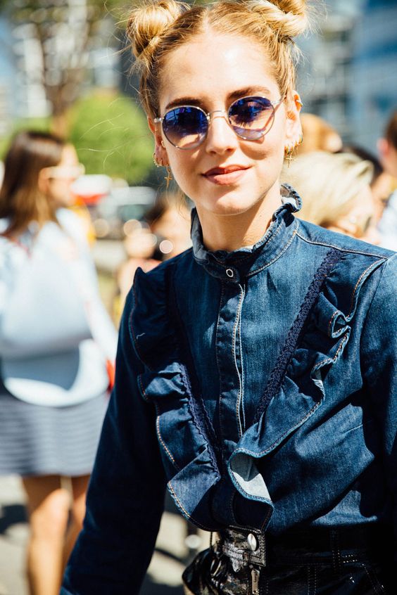 Ruffles and trim on denim | New York fashion week street style 2016 | Girlfriend is Better