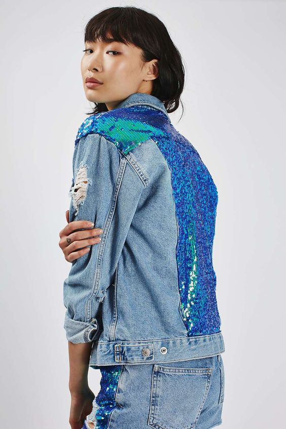 Sequins on denim | Embellished jackets | Girlfriend is Better