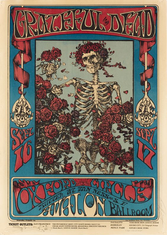 Grateful Dead vintage rock poster | Festival fashion | Girlfriend is Better