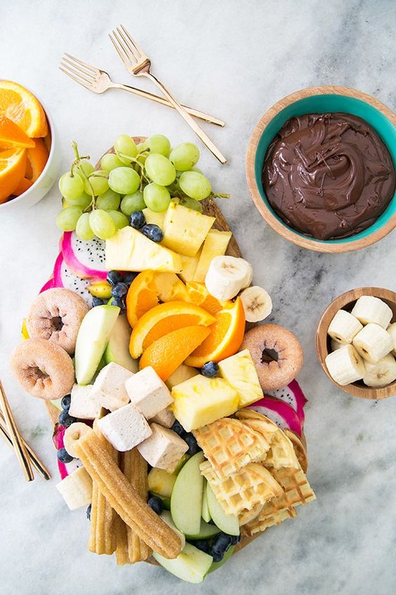 Fondue platter for a retro holiday party | Girlfriend is Better