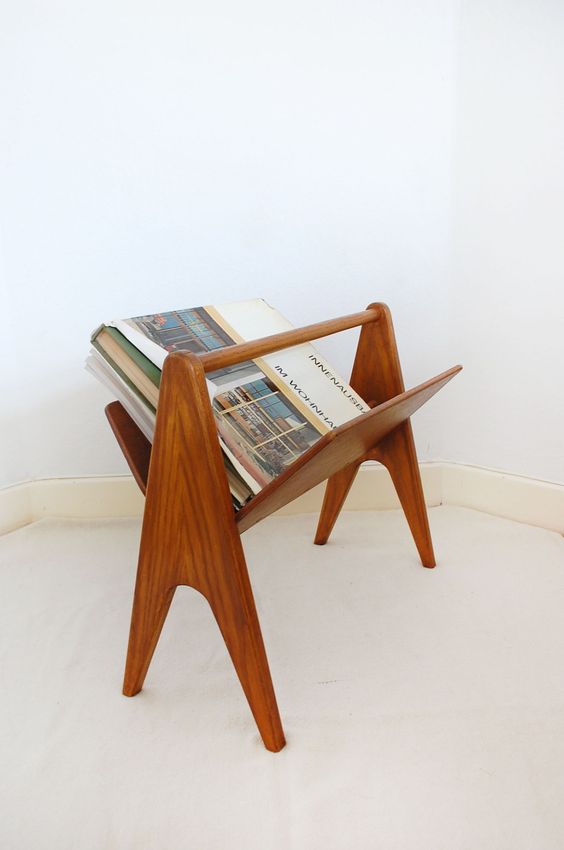 vintage danish modern teak magazine racks | Girlfriend is Better