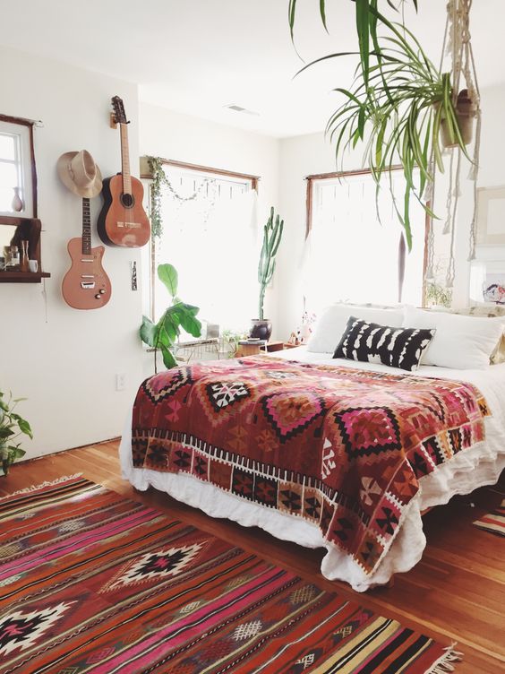 Mexican blankets Bohemian bedding