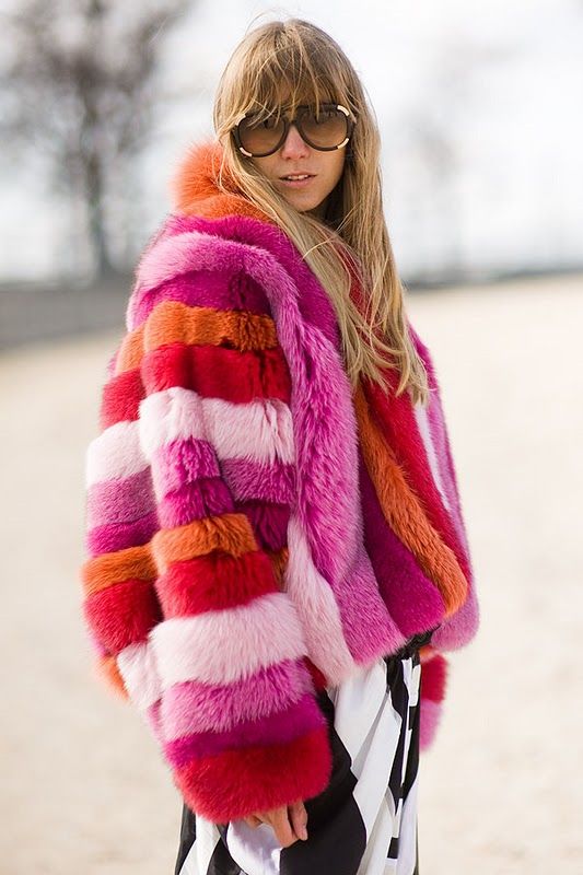 Multicolored fur coat madness | Girlfriend is Better