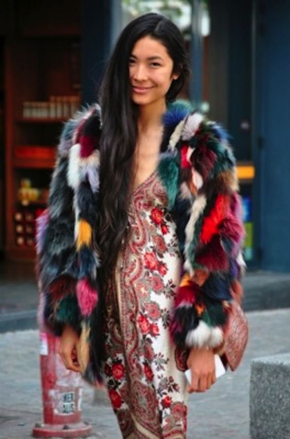 Multicolored fur coat | Girlfriend is Better