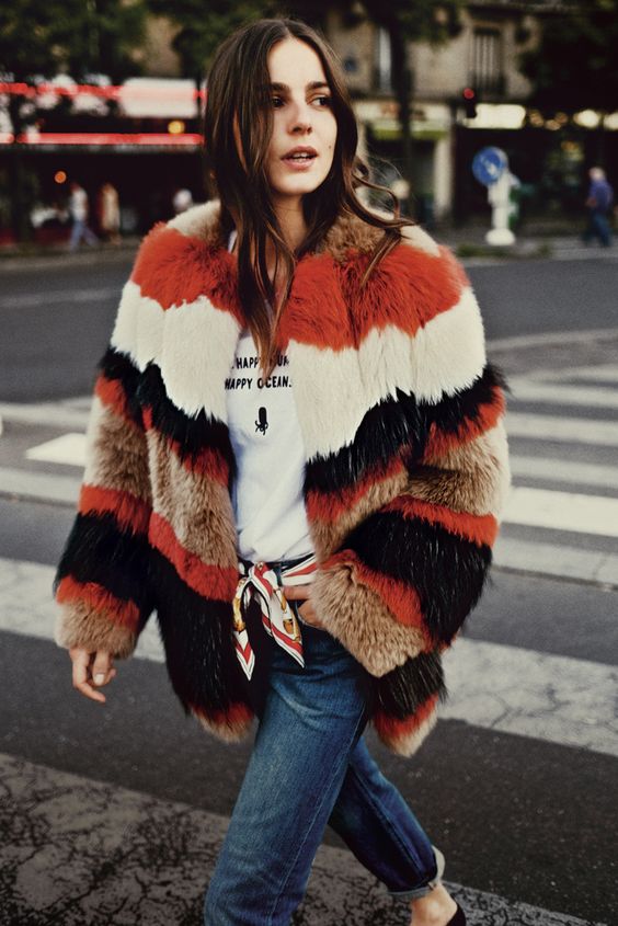 Multicolored fur coat | Girlfriend is Better