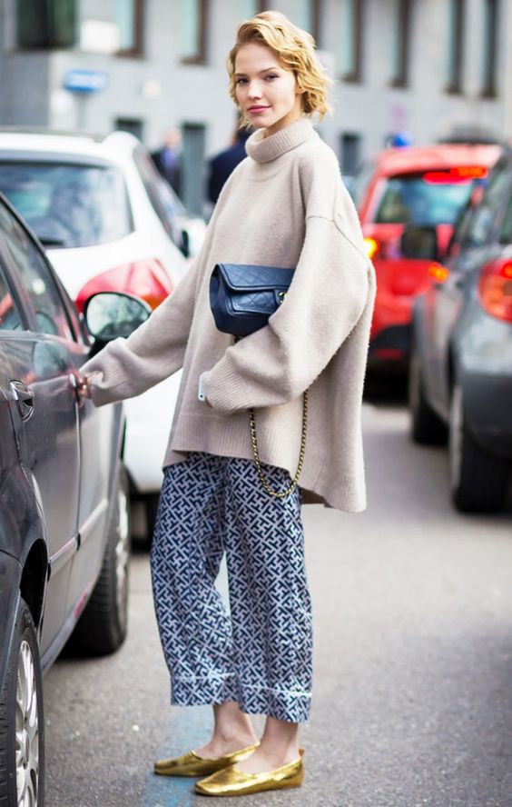 Pajamas + ballet flats for a lunch date | Girlfriend is Better