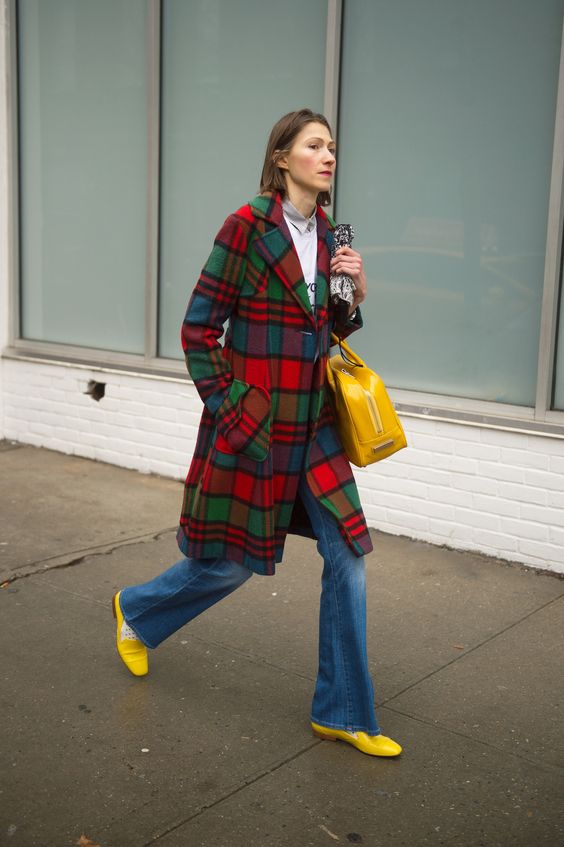 Red, green + blue plaid coat | Girlfriend is Better