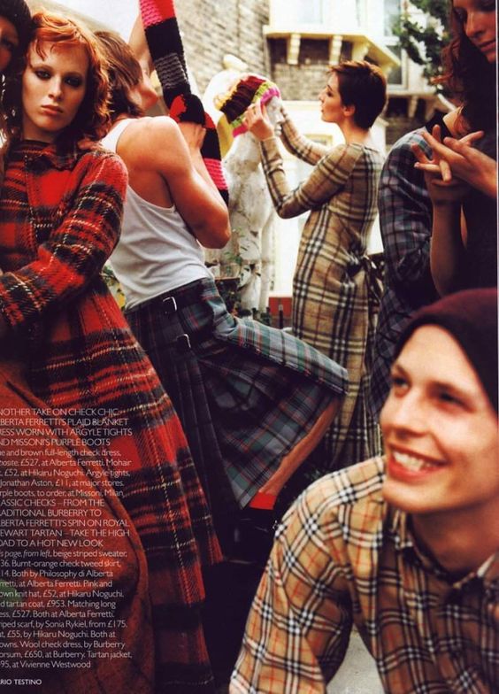 Mario Testino for Vogue UK, 1999 | Plaid fashion | Girlfriend is Better