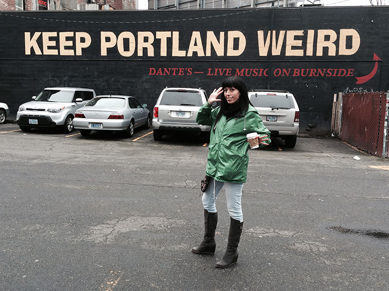 Gina Speed in front of Keep Portland Weird wall | Portland Oregon travel guide | Girlfriend is Better