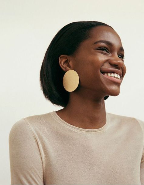 Gold disc statement earrings | Girlfriend is Better