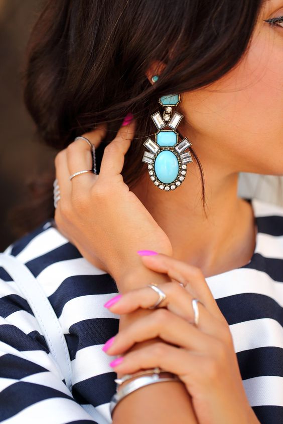 BaubleBar Turquoise Drop Statement Earrings | Girlfriend is Better