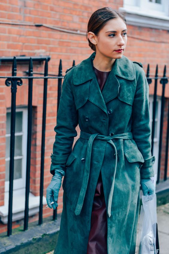 Suede pea coat in jewel tones | Girlfriend is Better