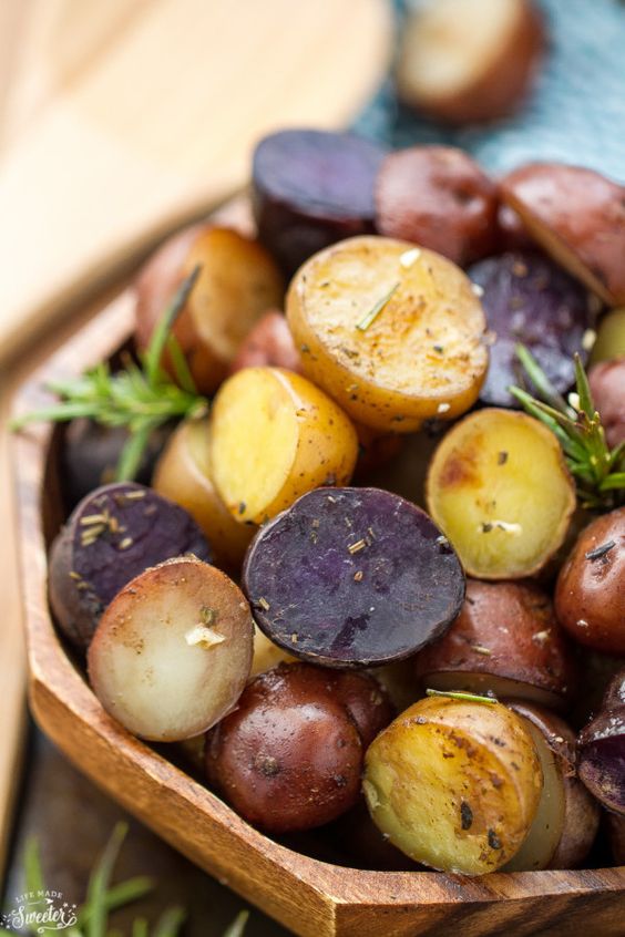 Tri-color potatoes for Vegetable Beef Soup recipe | Girlfriend is Better