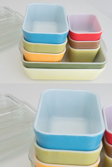 Vintage Pyrex refrigerator storage dishes | MidcenturyLivingShop Etsy