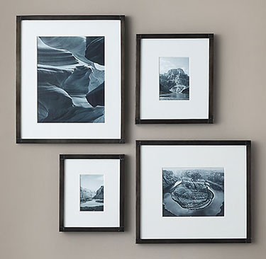 ANTIQUED NAILHEAD NARROW GALLERY FRAMES - BLACK ZINC | Restoration Hardware