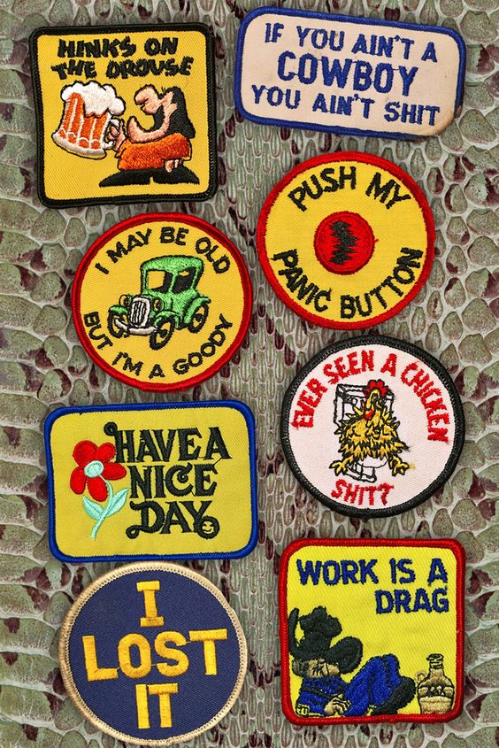 Sayings of the 70s vintage patches | Backbite | Girlfriend is Better