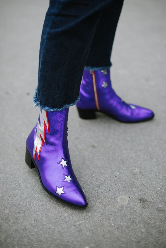 Purple Beatle boots with rock n' roll details | Paris Fashion Week Haute Couture Spring 2017 | Girlfriend is Better