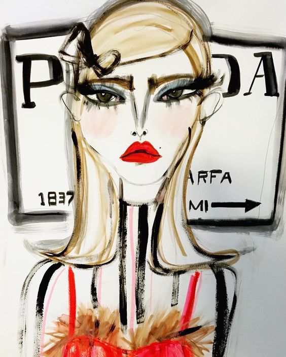 Prada fashion illustration by Blair Breitenstein | Girlfriend is Better