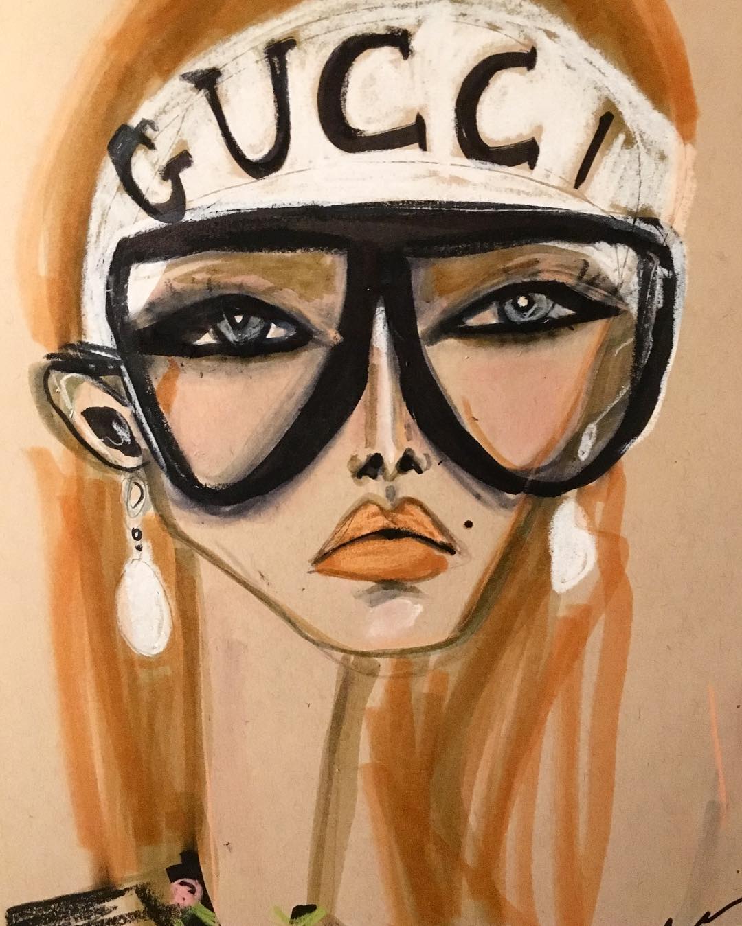 Gucci fashion illustration by Blair Breitenstein