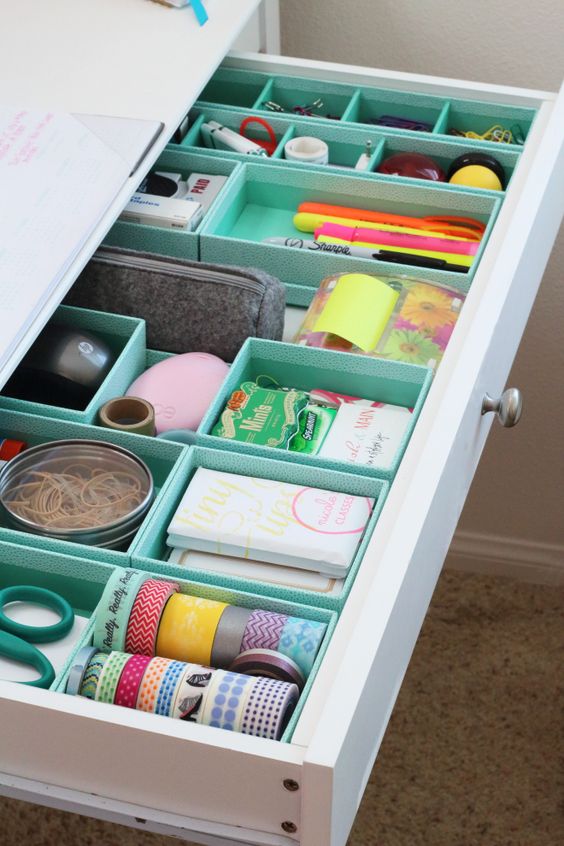 Organize a junk drawer with boxes | Girlfriend is Better