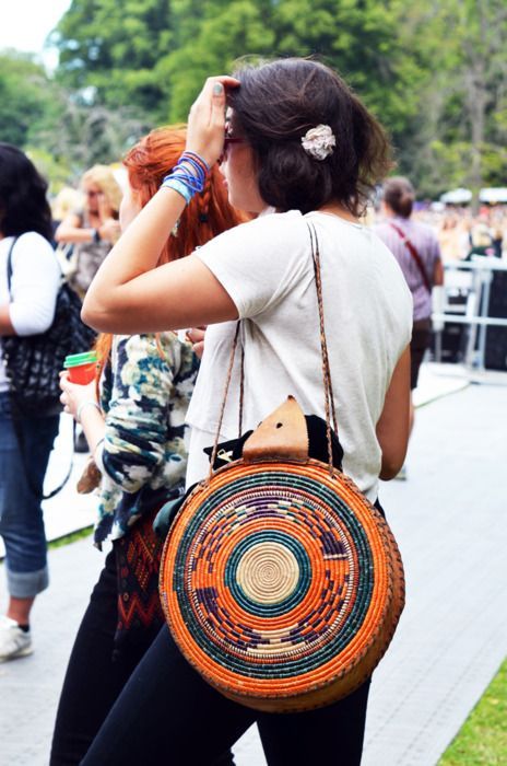 Bohemian straw purse with color weave | Girlfriend is Better 