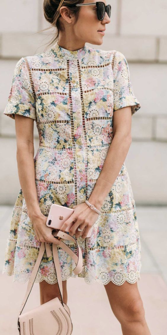 Spring dresses made pretty with eyelets + floral prints | Girlfriend is Better