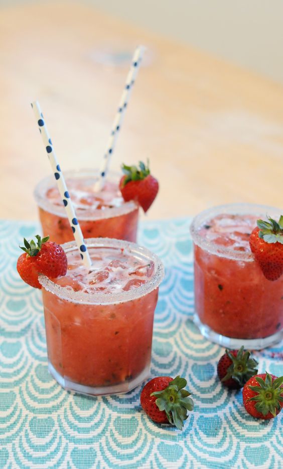 Strawberry Basil Ginger Cocktail recipe | Girlfriend is Better