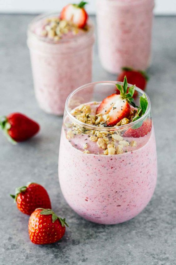 Strawberry Banana Chia Seed Smoothie recipe | Girlfriend is Better