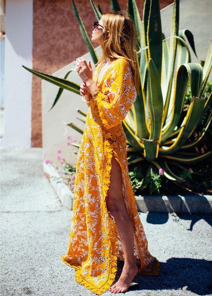 Yellow Tory Burch maxi dress | Spring fashion | Girlfriend is Better