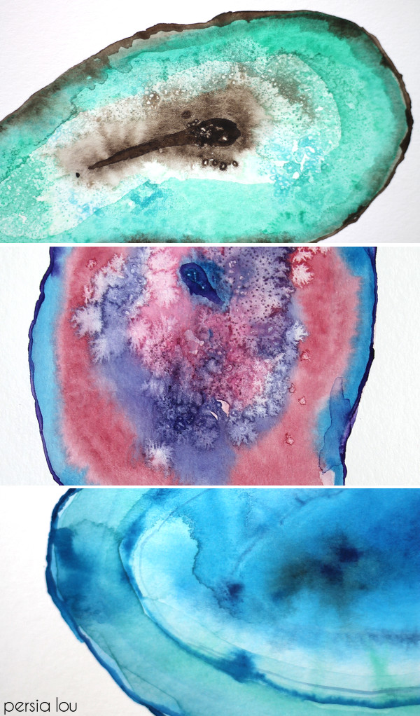 Agate watercolor artwork DIY | Girlfriend is Better