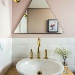 Geometric mirrors | Triangle mid-century modern bathroom | Girlfriend is Better