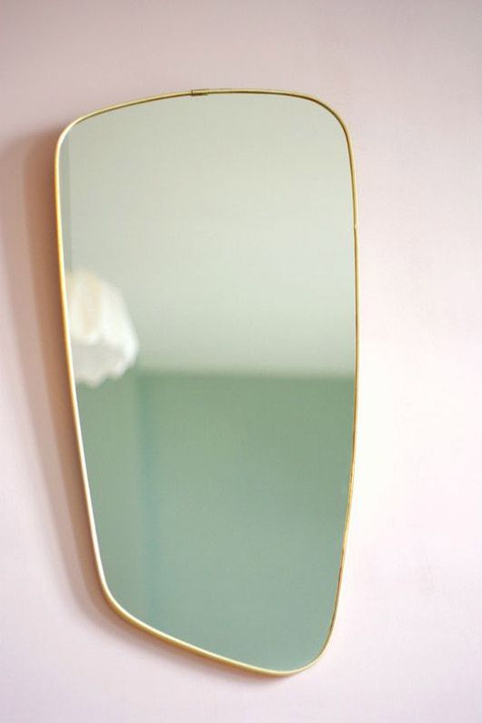 Vintage Italian f.a.33 geometric mirror with brass frame | Girlfriend is Better