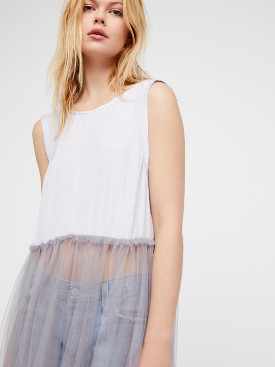 Half-tulle slips layered over skinny jeans | Girlfriend is Better