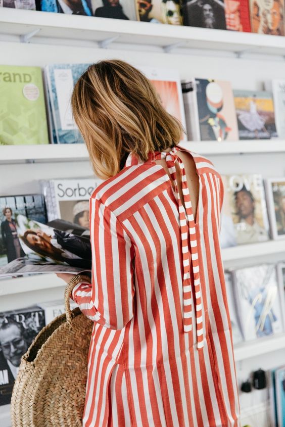 Bold stripes with tie back blouse | Girlfriend is Better