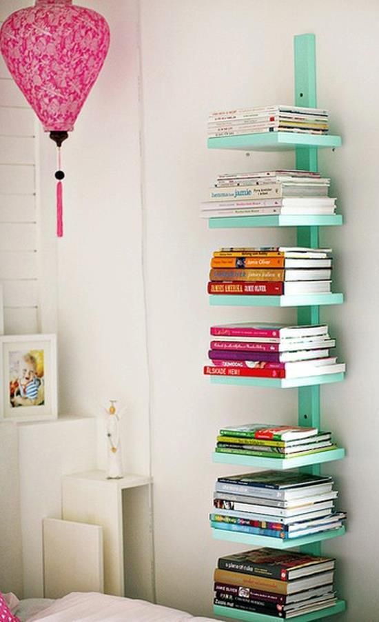 Narrow open shelving for books and magazines | Girlfriend is Better