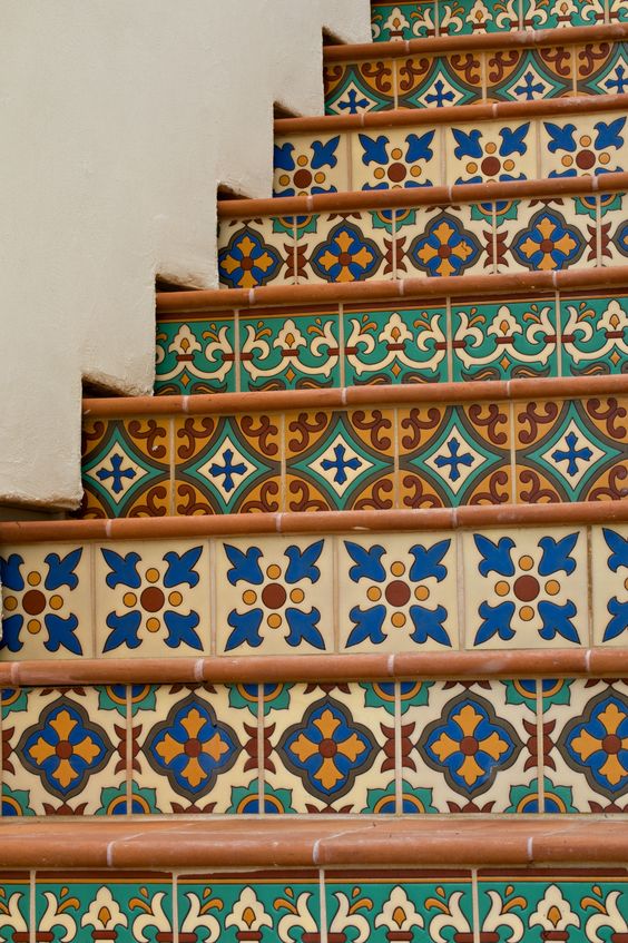 Spanish tile stair risers | Girlfriend is Better