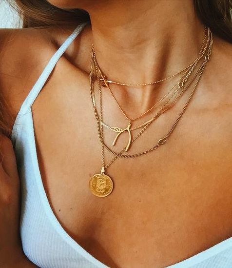 Messy layered coin necklaces and pendants | Girlfriend is Better