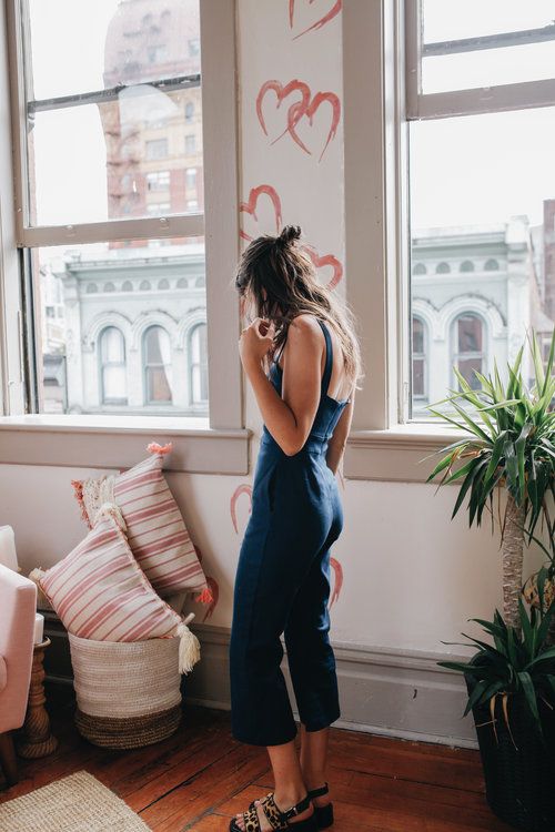 Denim jumpsuit with culottes | Girlfriend is Better