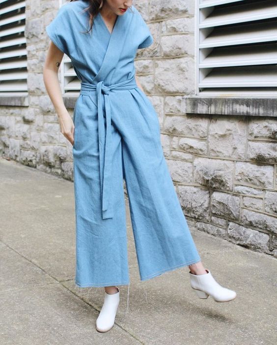 Denim jumpsuit in washed tencel | Girlfriend is Better