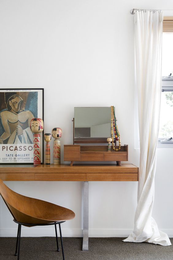 Mid-century modern dressing tables | 1954 Danish Moller sideboard | 1950's Roger McLay ply Cone chair | Girlfriend is Better