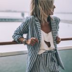 Pin-striped shorts suit | Girlfriend is Better