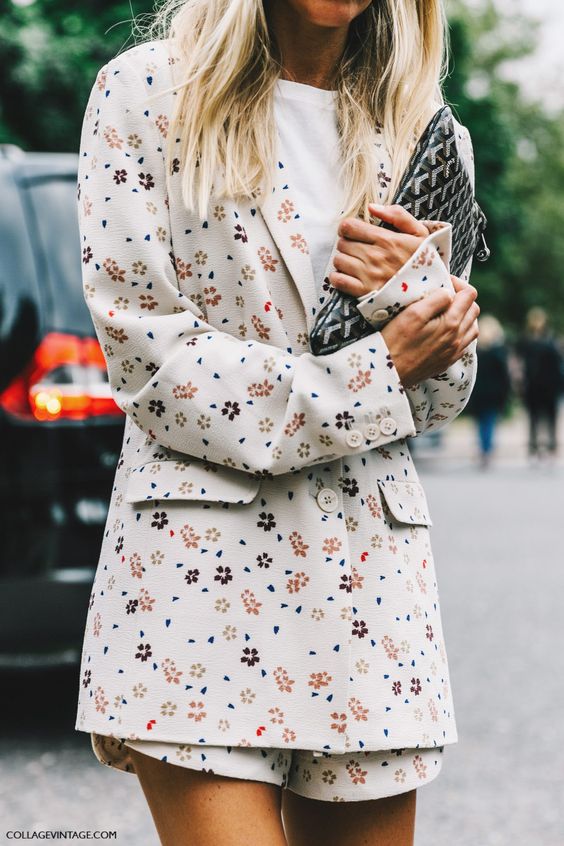 Floral shorts suit with long jacket | Girlfriend is Better