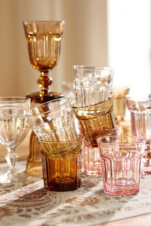 Amber glassware set from 2012 Pottery Barn | Girlfriend is Better 