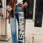 Feminist lettering patch on distressed denim | Girlfriend is Better