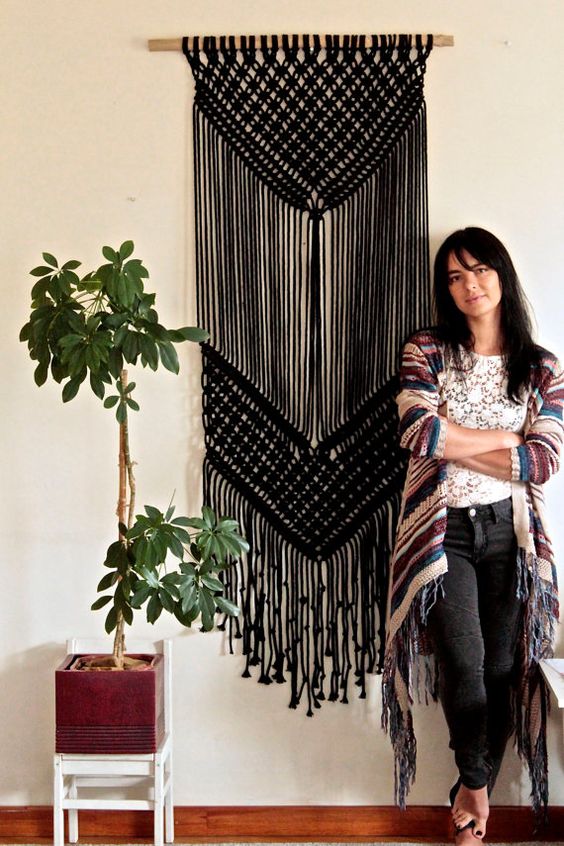 Black macrame wall hangings for Halloween and beyond | Girlfriend is Better