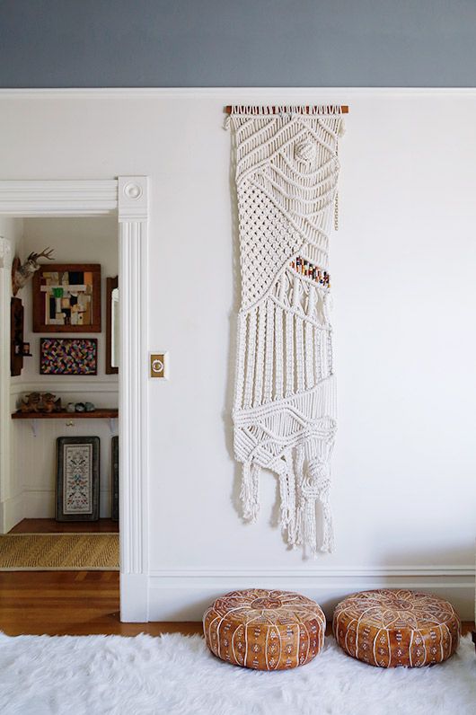 Minimal style macrame wall hangings frame doorways | Girlfriend is Better