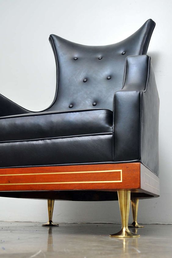 Leather and Mahogany Wingback Chair by Arturo Pani, Mexico, circa 1950s | Girlfriend is Better