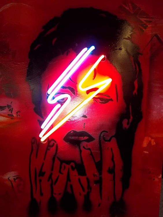 David Bowie Ziggy Stardust neon art | Girlfriend is Better