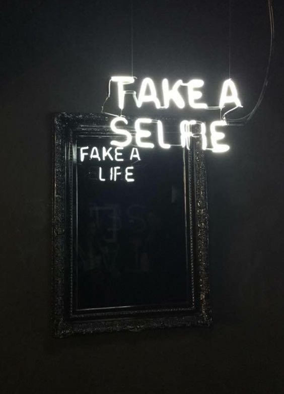 Take a Selfie/Fake a Life Neon art by Camilo Matiz | Girlfriend is Better