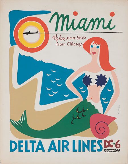 Caribbean cruise travel tips | Delta Airlines Miami vintage poster | Girlfriend is Better